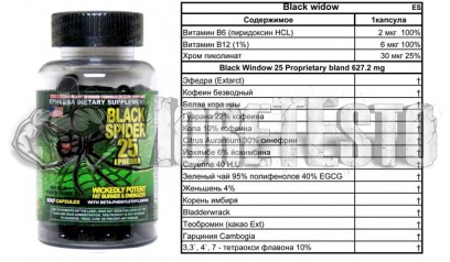 BLACK SPIDER (Жиросжигатель) | Моретесто - Официальный магазин в России
